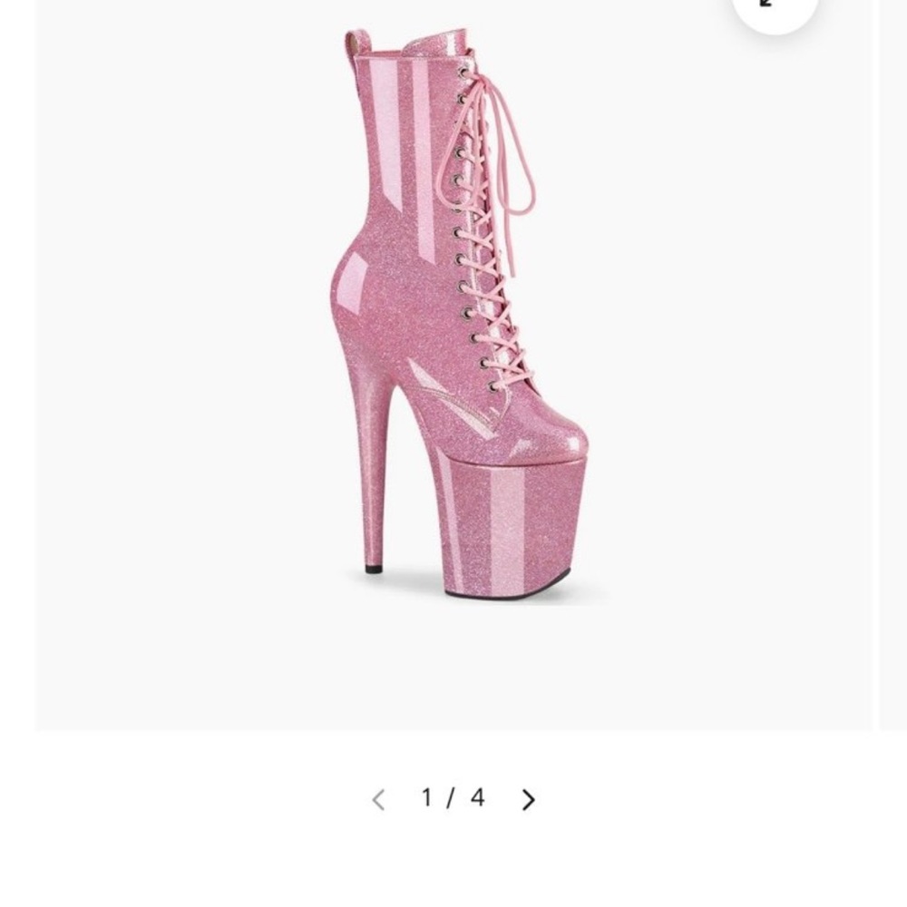 Ella Pink Glitter Platform Boots
